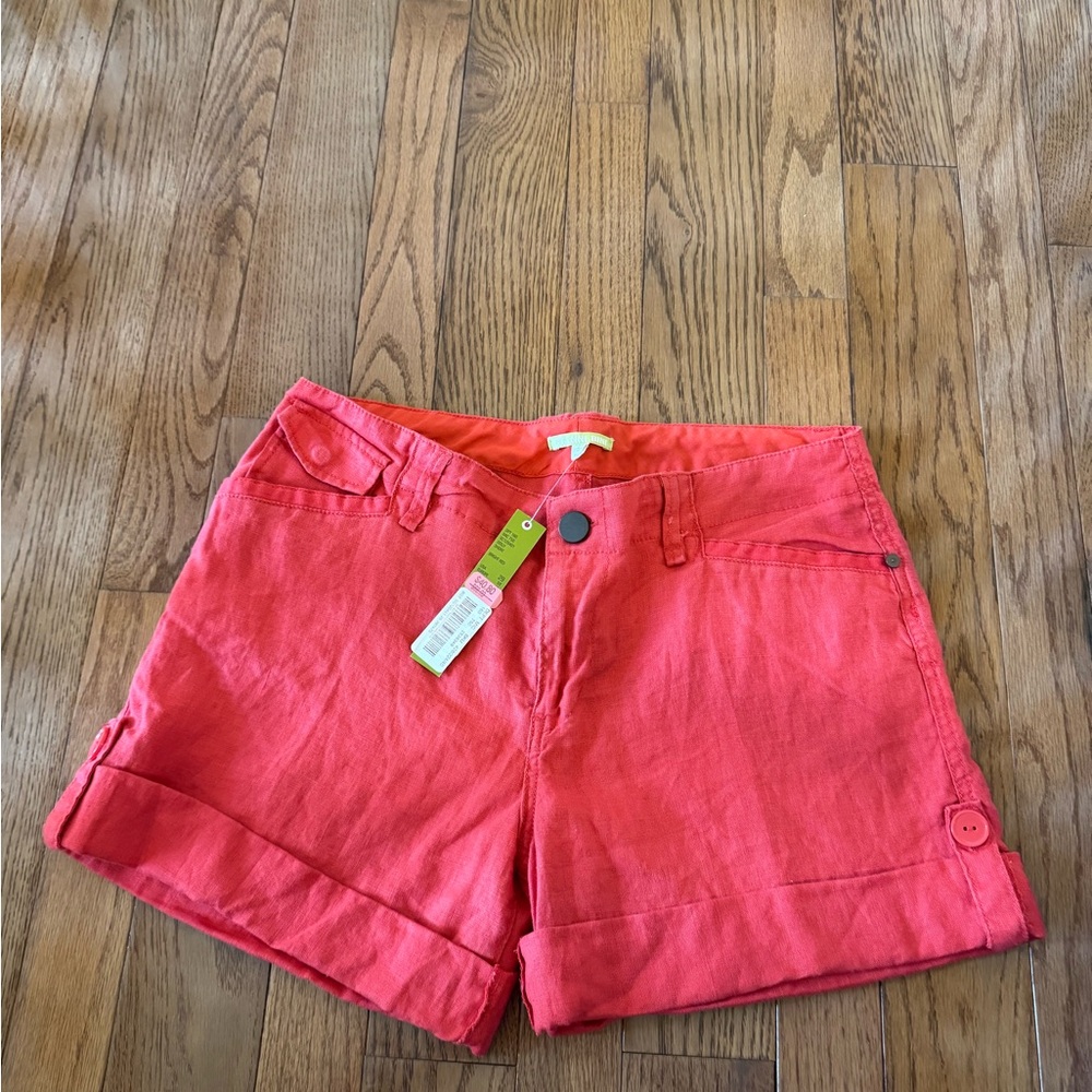 Gianni Bini Women's Red Linen Shorts Size 29, New with Tags